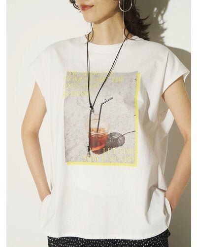 PHOTOプリントフレンチ / フォトTシャツ / Tシャツ / ホワイト