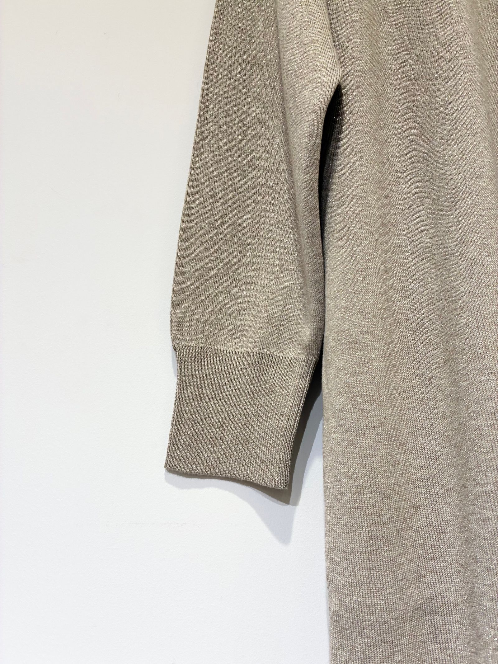 【ラメニット】ルレックスセーター ドレス / ニットワンピース / ベージュ
