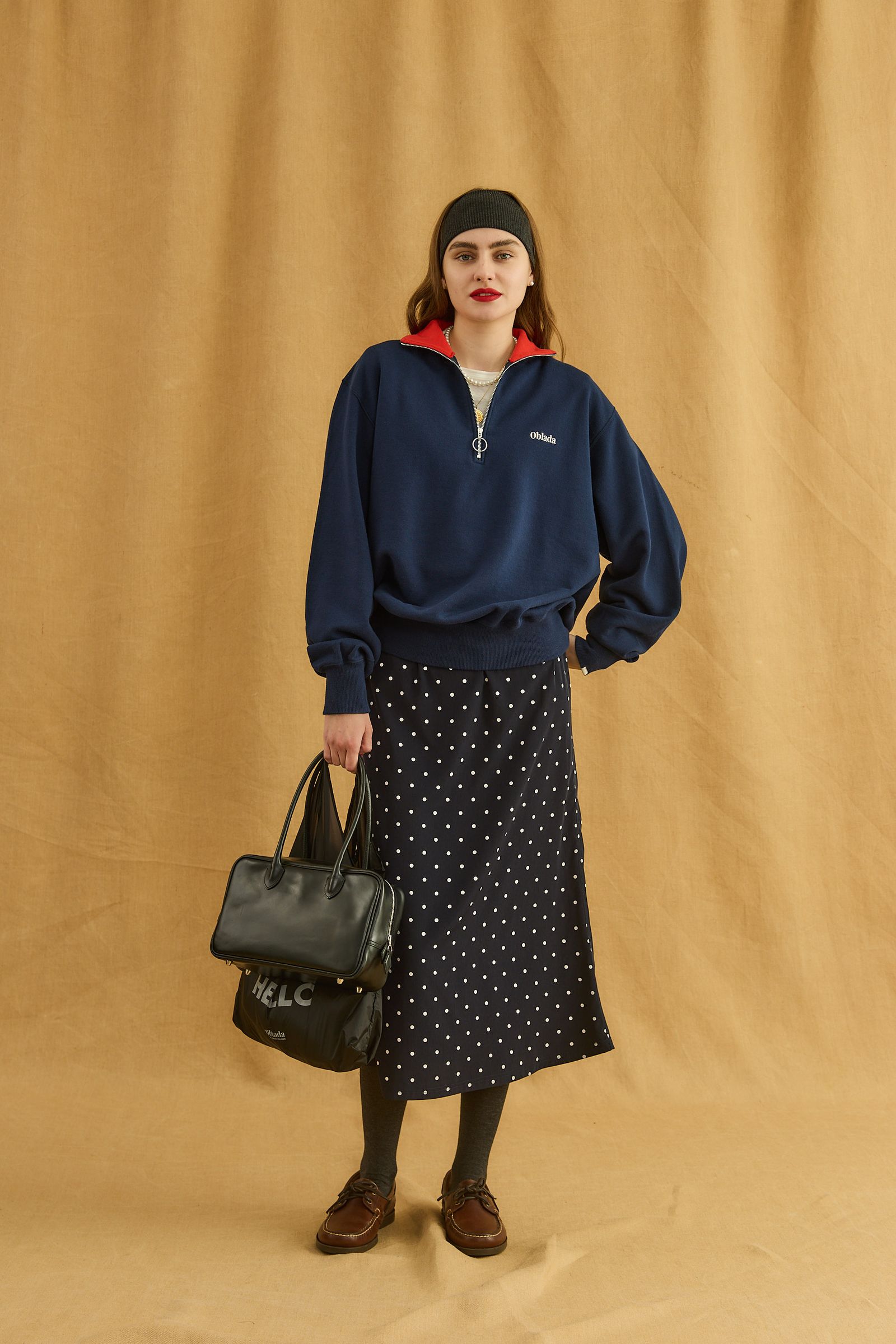DOT EASY SKIRT / ドットスカート / ネイビー