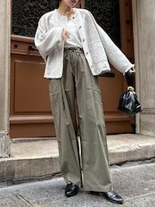 cotton cupra cargo easy pants / コットンキュプラカーゴイージーパンツ / カーキ