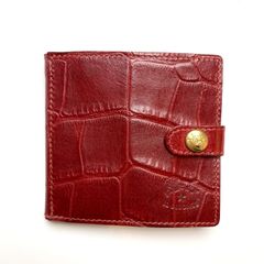 型押しレザー二つ折り財布