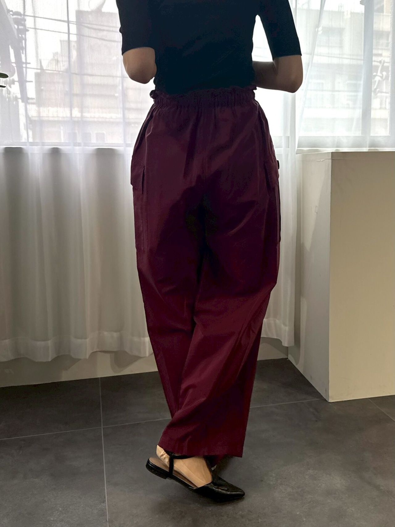 cotton cupra cargo easy pants / コットンキュプラカーゴイージーパンツ / ボルドー