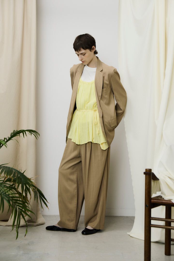 viscose gabardine BIG easy trousers / ワイドパンツ / キャメル