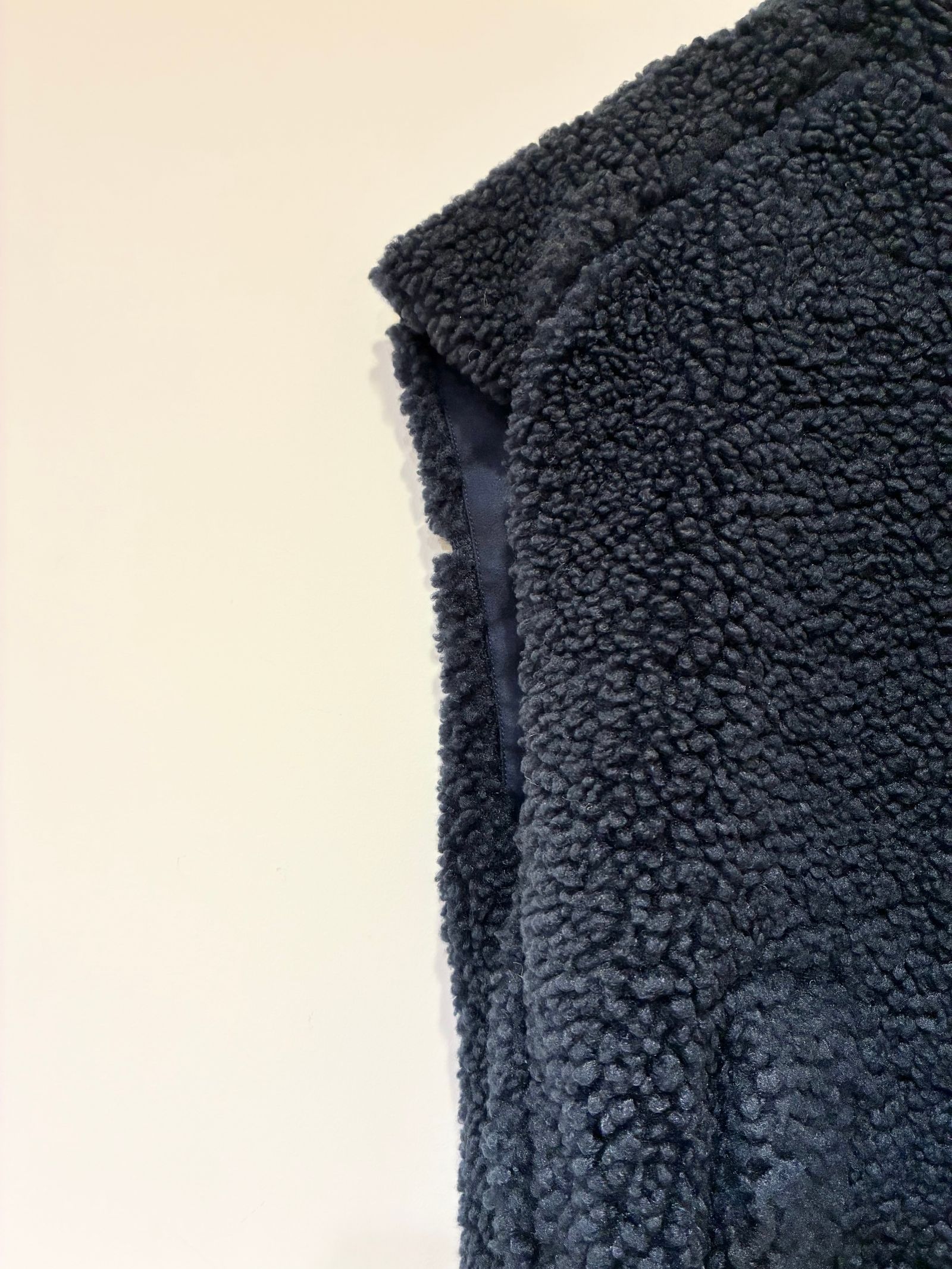 エコペルボア ケープベスト / ボアベスト / ネイビー