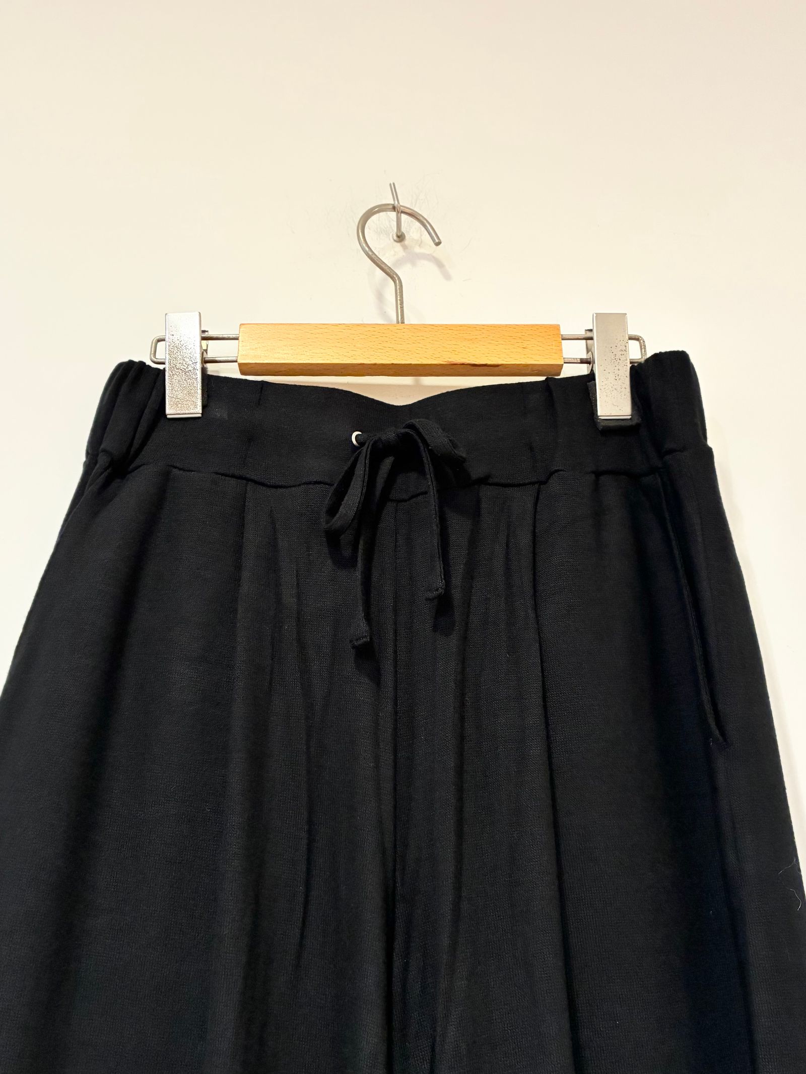 ブラッシュドセーター ワイドパンツ / ニットパンツ / ブラック