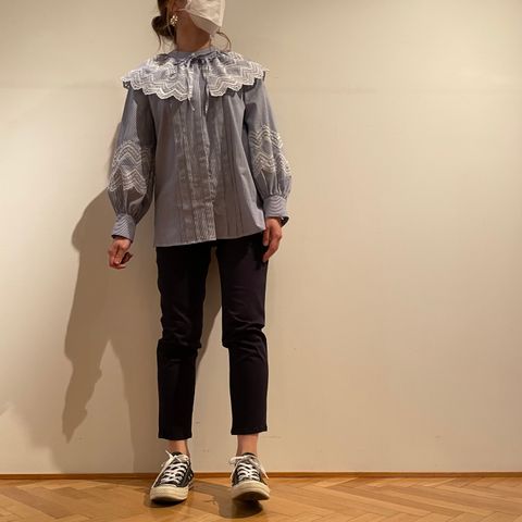 PASSIONE トレンド感あふれるストライプブラウス