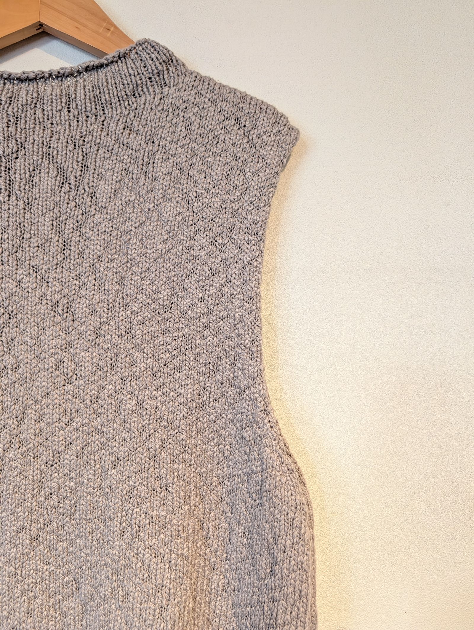 cotton slub vest / ニットベスト / グレージュ