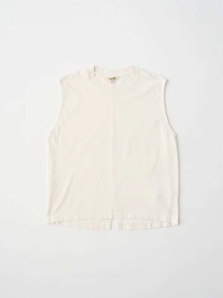 dry touch cotton jersey sleeveless Tee / ノースリーブカットソー / ホワイト