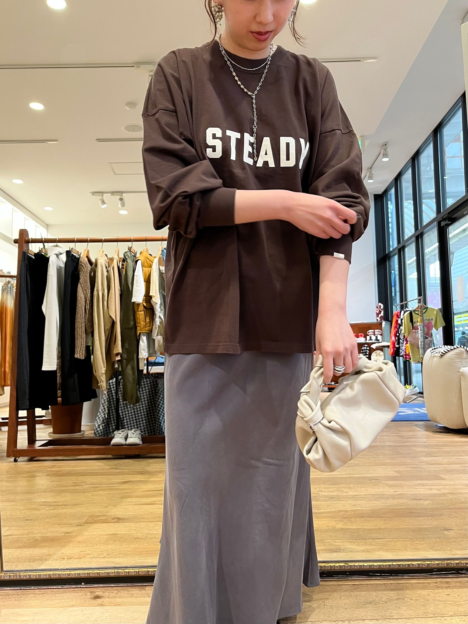 oblada - 92 STEADY LONG TEE / プリントロンT / ネイビー