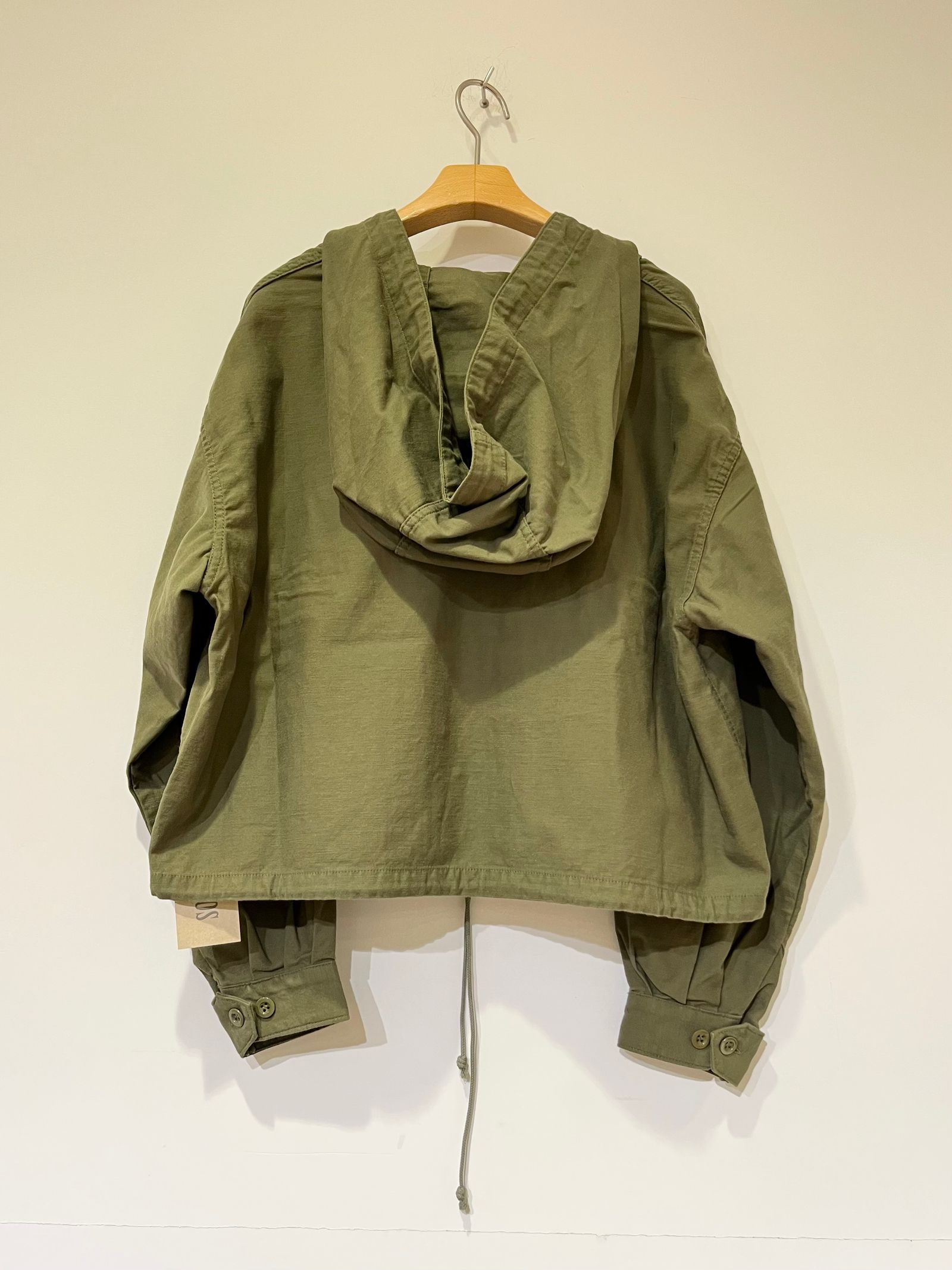 Lace Up Pullover Shirt / レースアップフード付きシャツ / カーキ