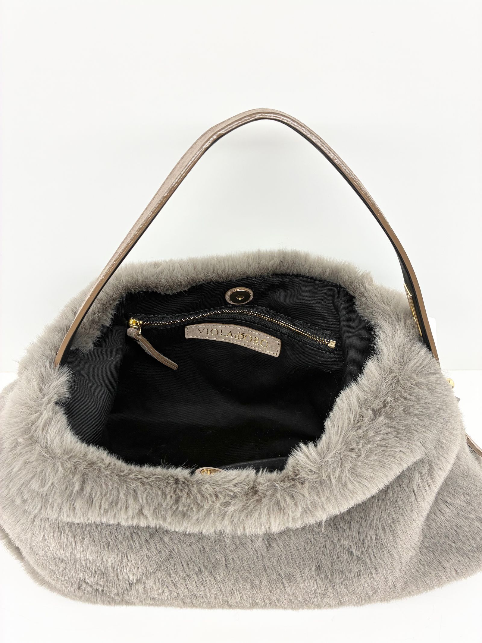 ELMO / レッキスエコファーバッグ / モカ / グレー