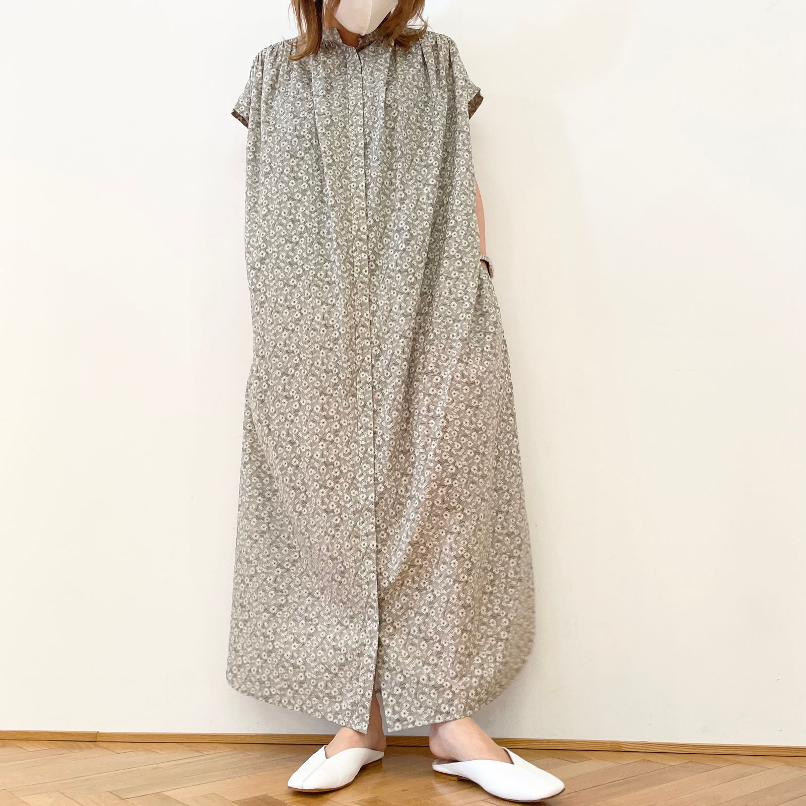 PASSIONE 一枚でかわいい花柄シャツワンピース