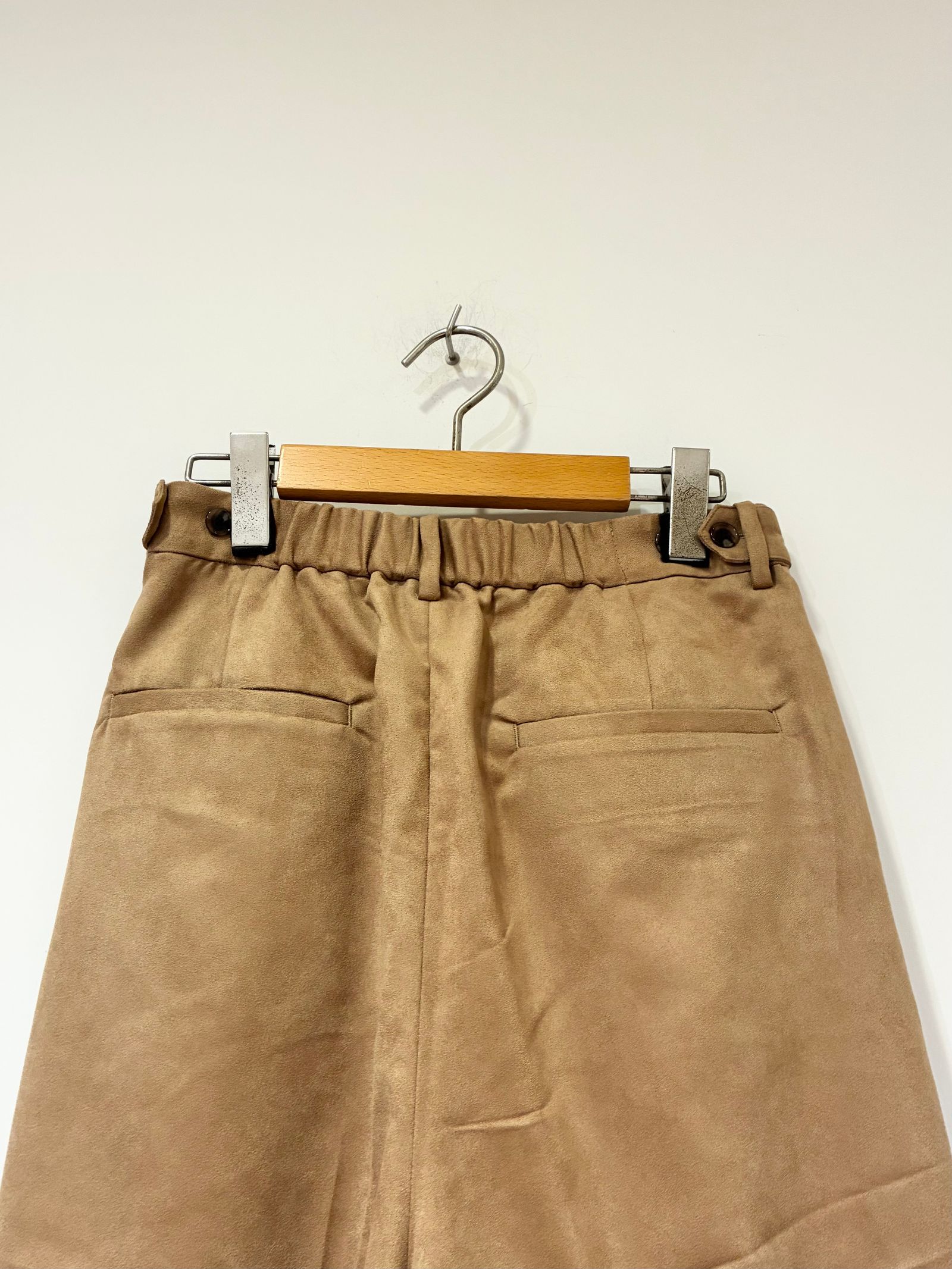 フェイクスエード パンツ / タックワイドパンツ / キャメル/ ベージュ