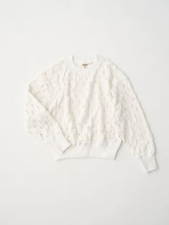 ripped-mesh cotton terry sweatshirt / メッシュ加工スウェット / ホワイト