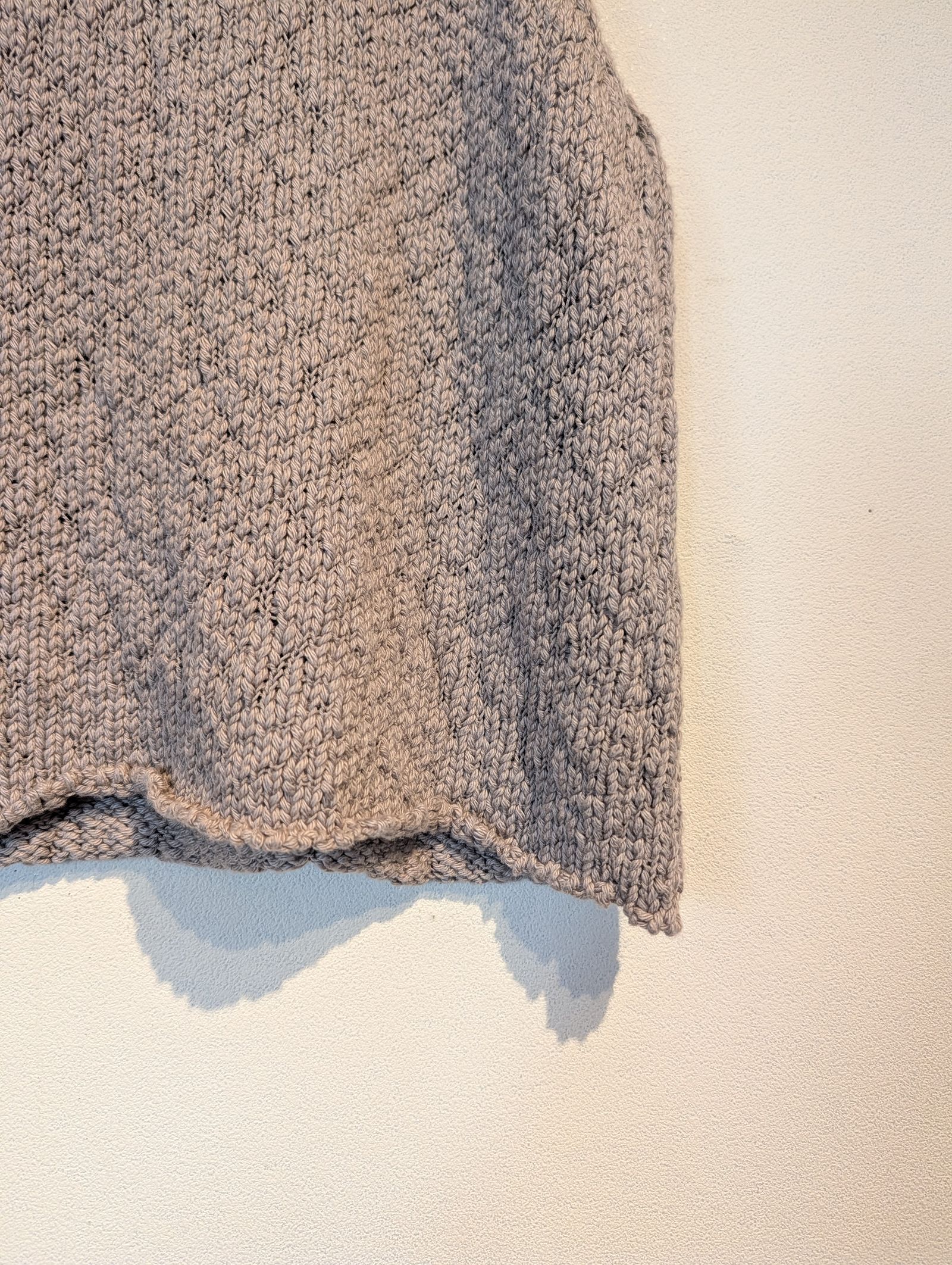 cotton slub vest / ニットベスト / グレージュ
