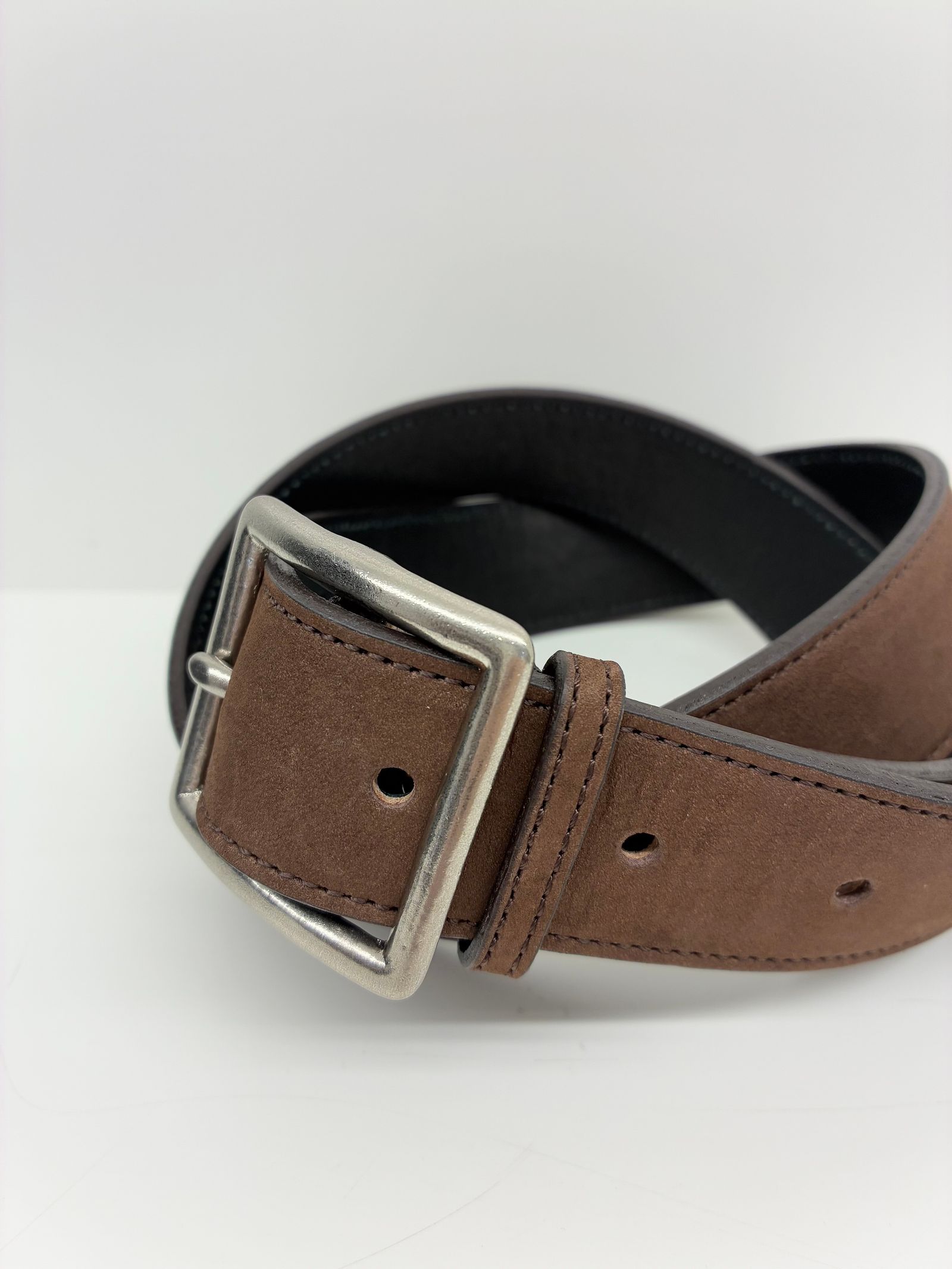 【ラスト1点】GARRISON BELT NUBUCK / ヌバックレザーベルト / ブラウン