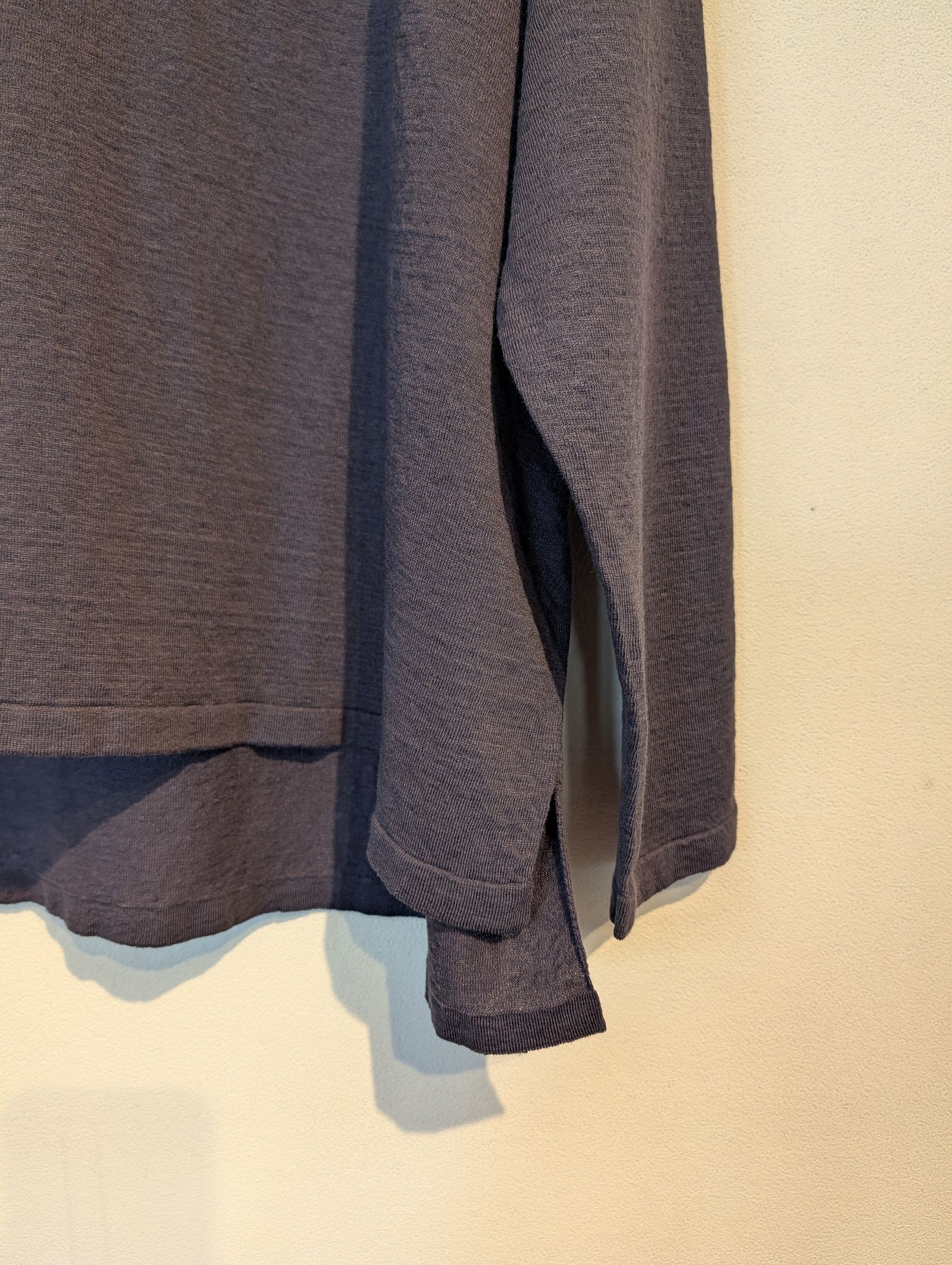 hemp cotton pullover / コットンニット / ブルーグレー