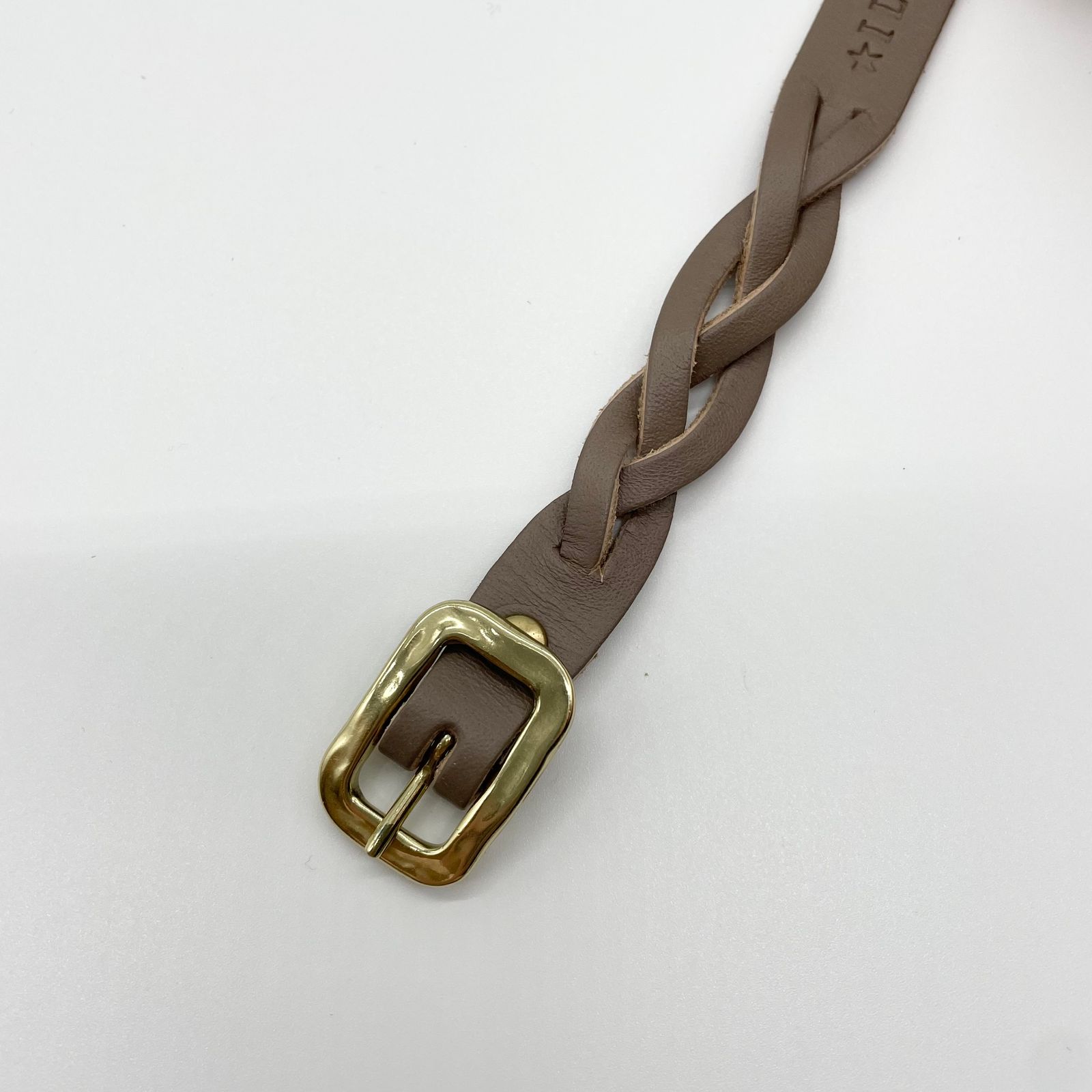 ロゴレザーメッシュブレスレット
