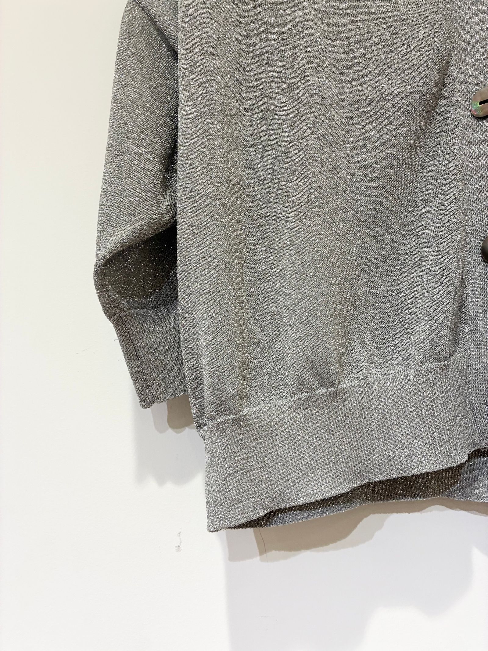 シマ―セーター ハーフスリーブカーディガン / シアーラメカーディガン / グレー