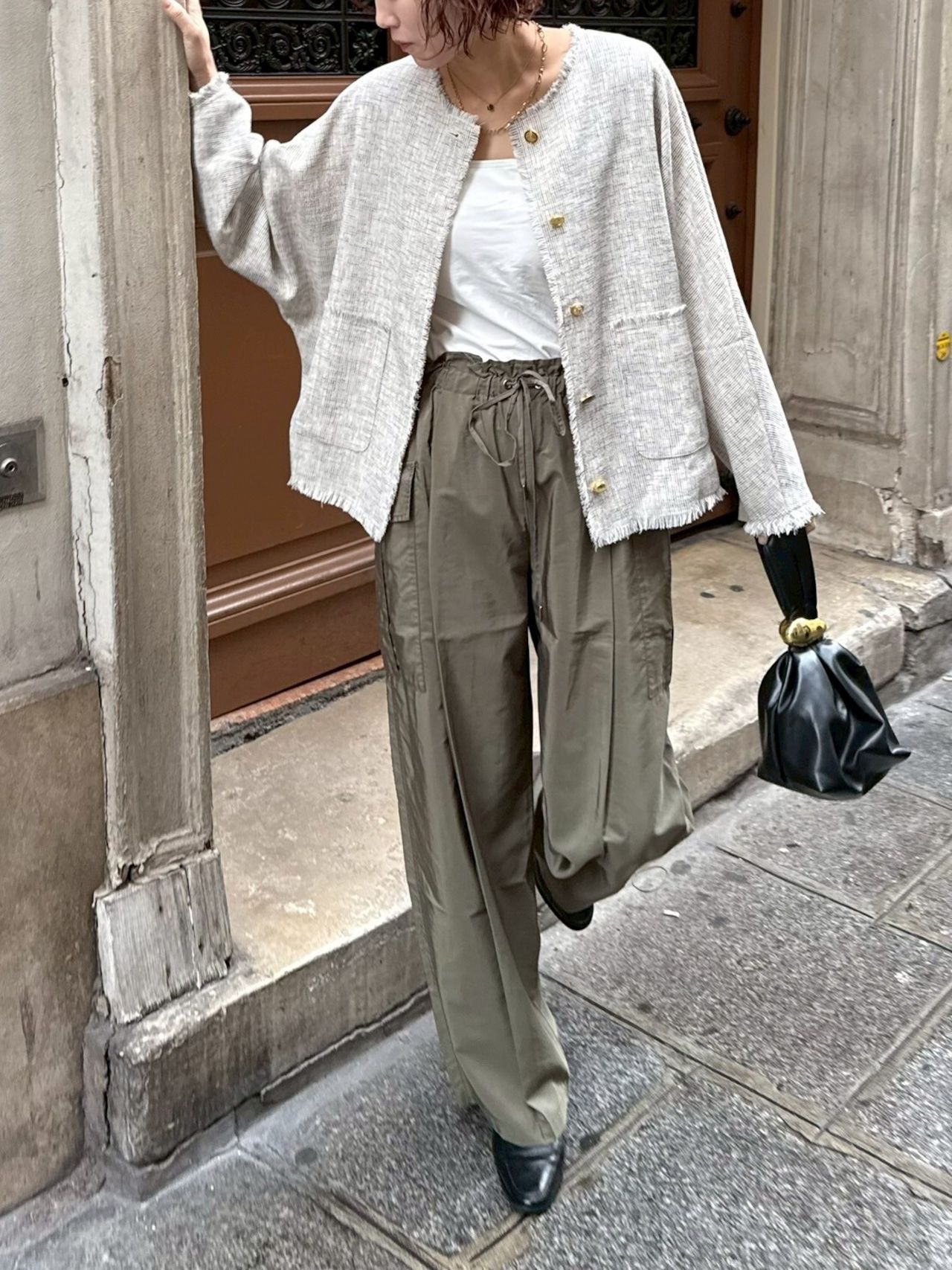 cotton cupra cargo easy pants / コットンキュプラカーゴイージーパンツ / カーキ