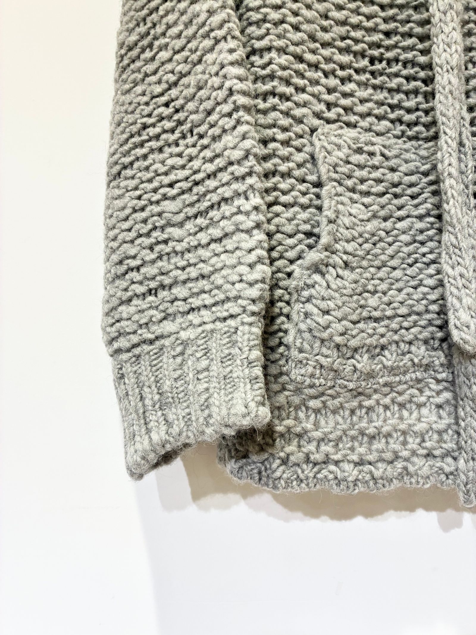 ROW WOOLパーカーライクニット / ローゲージニット / グレー