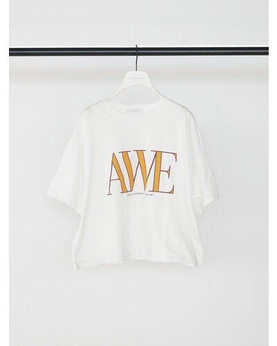 "AWE"プリントクロップドTee / ロゴTシャツ / ホワイト