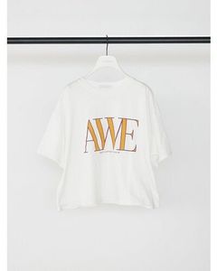 "AWE"プリントクロップドTee / ロゴTシャツ / ホワイト