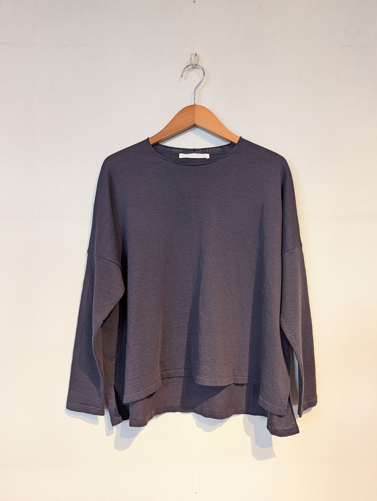 hemp cotton pullover / コットンニット / ブルーグレー