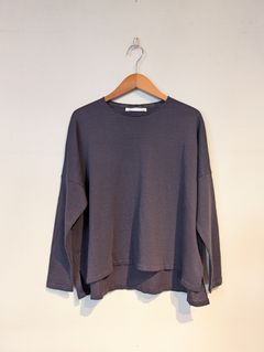 hemp cotton pullover / コットンニット / ブルーグレー