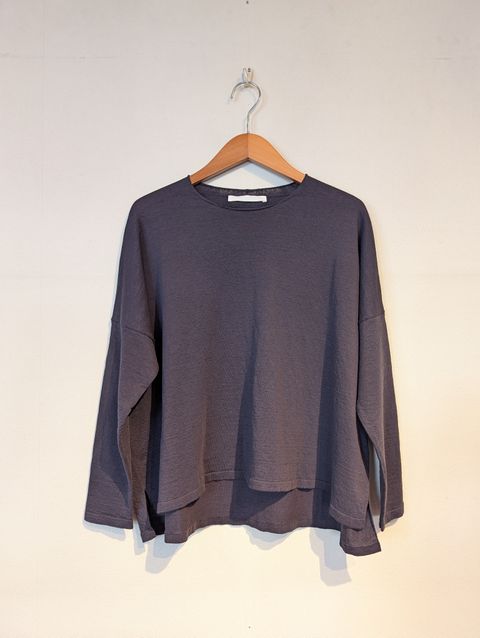 hemp cotton pullover / コットンニット / ブルーグレー