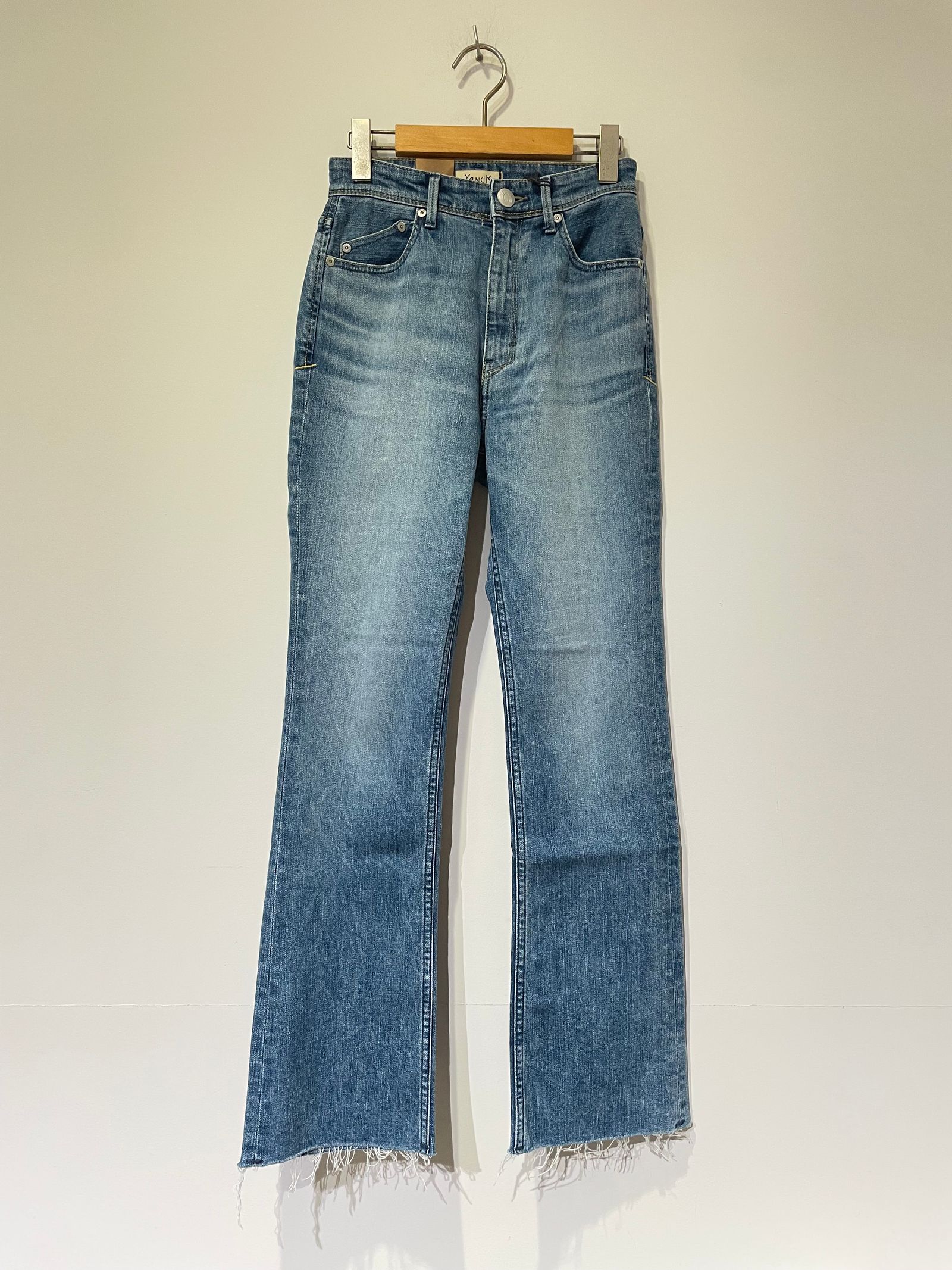 セミフレア / カットオフデニム / ブルー