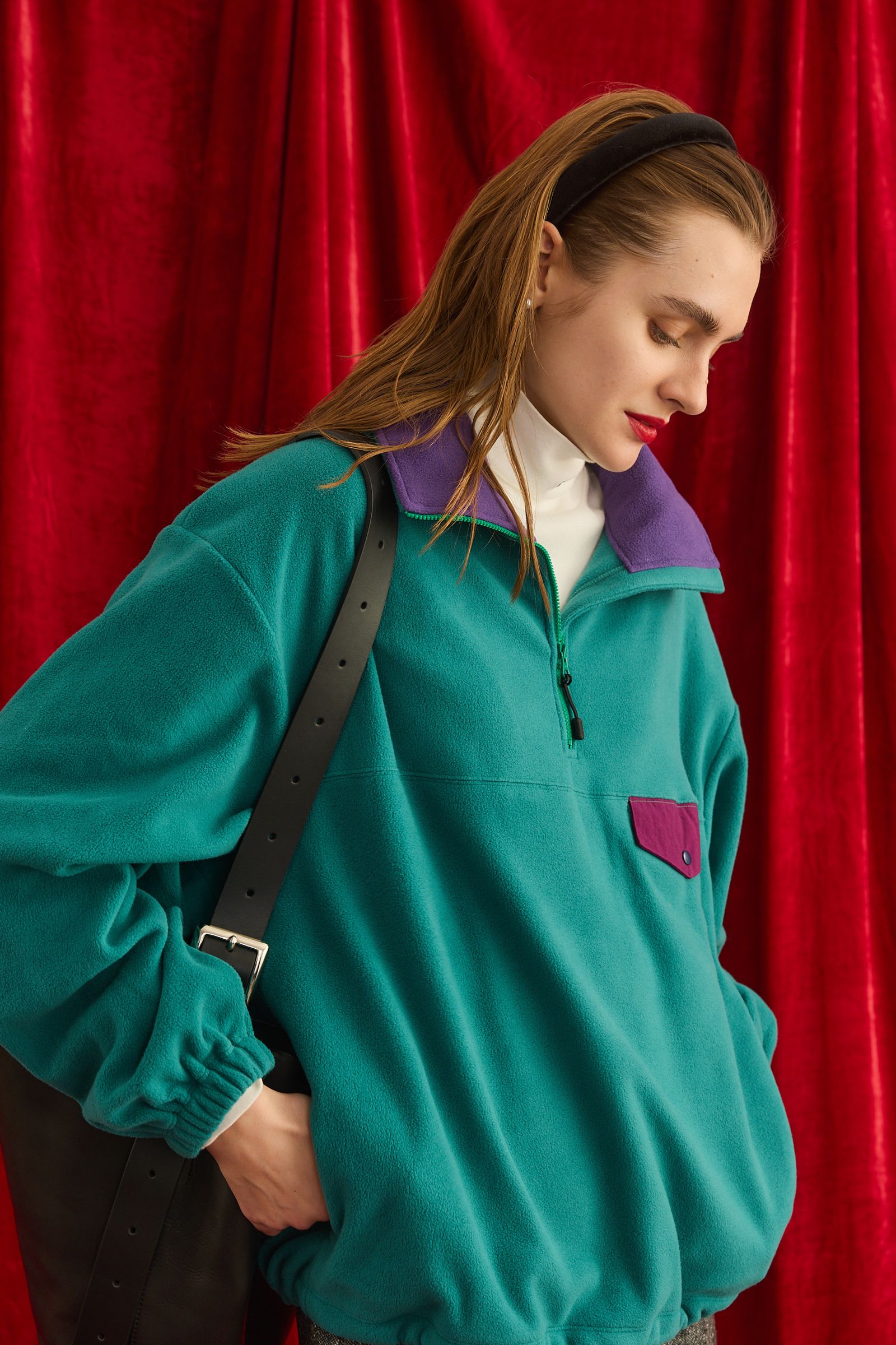 FLEECE TOPS / ハーフジップ / グリーン