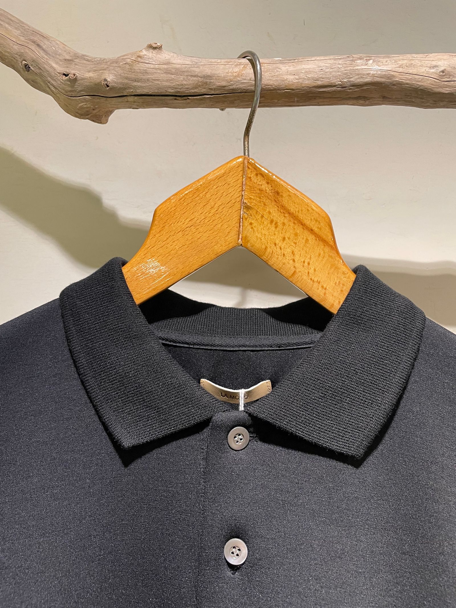 DOUBLE AIR KNIT POLO SHIRTS / ダンボールニットポロシャツ / ブラック