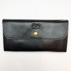 ロングウォレット/スナップボタン長財布/ブラック