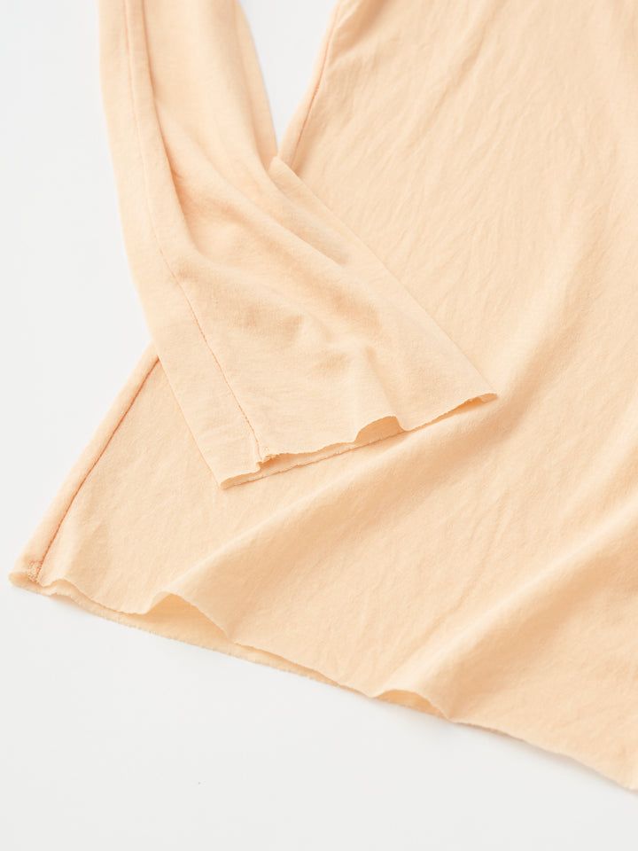 twisted cotton sheer jersey long sleeve Tee / シアーロンT / ネイビー