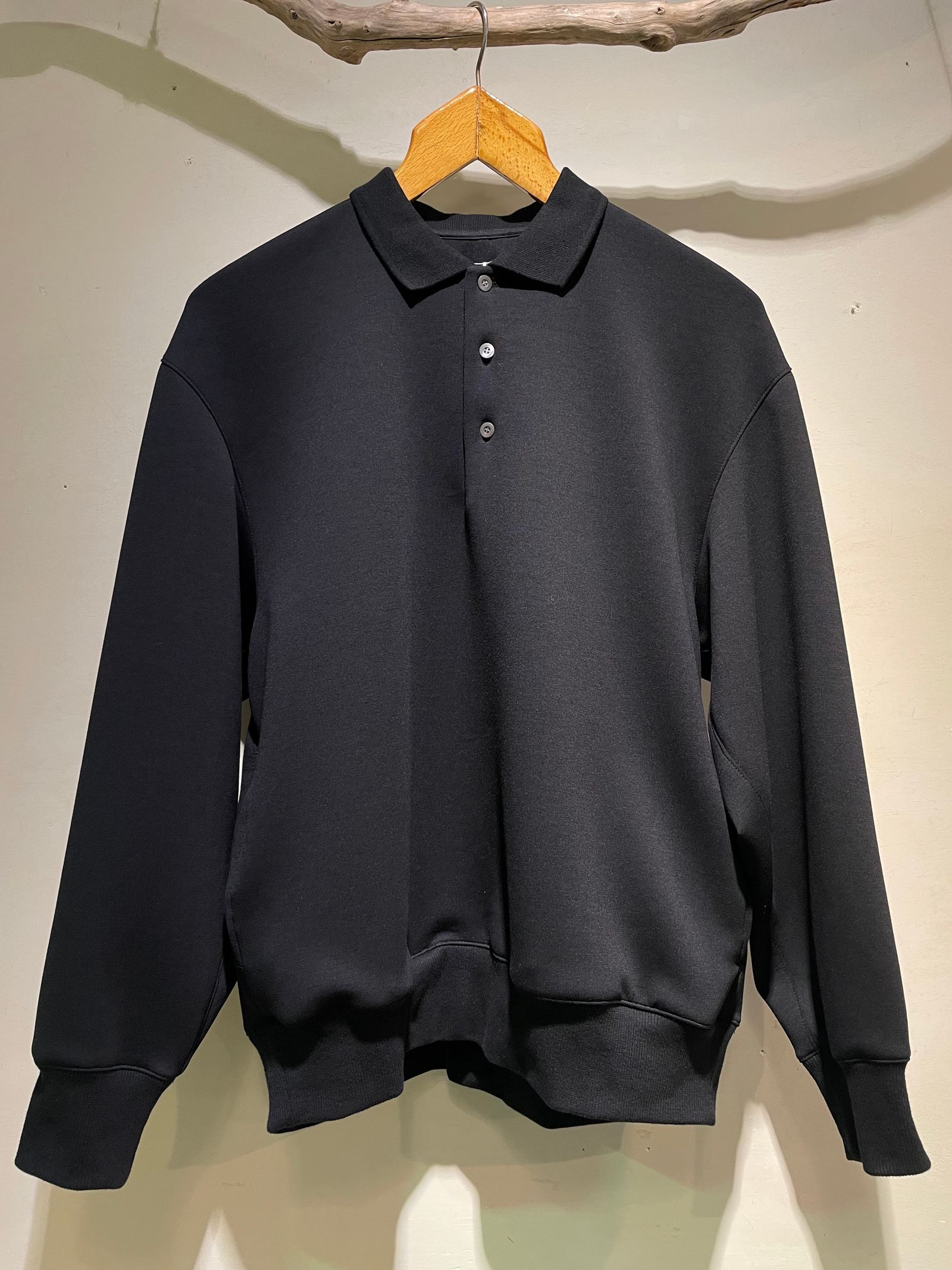 DOUBLE AIR KNIT POLO SHIRTS / ダンボールニットポロシャツ / ブラック