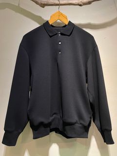 DOUBLE AIR KNIT POLO SHIRTS / ダンボールニットポロシャツ / ブラック