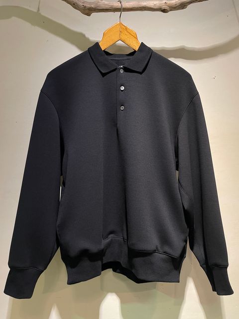 DOUBLE AIR KNIT POLO SHIRTS / ダンボールニットポロシャツ / ブラック