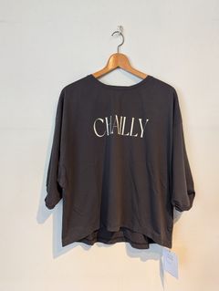 "CHAILLY"ロゴ5分袖T-shirt / 5分袖Tシャツ / ロゴTシャツ / ダークグレー