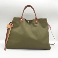 キャンバス×レザー トートバッグ