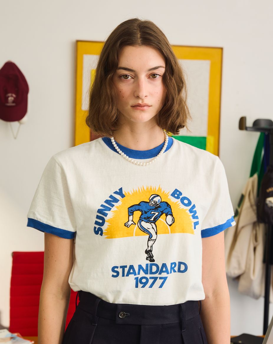 SUNNY BOWL TEE / プリントリンガーTシャツ / レッド