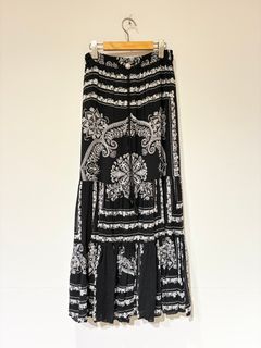 Printed Skirt / バンダナ柄プリントスカート / ブラック