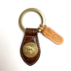 型押し小判型キーリング