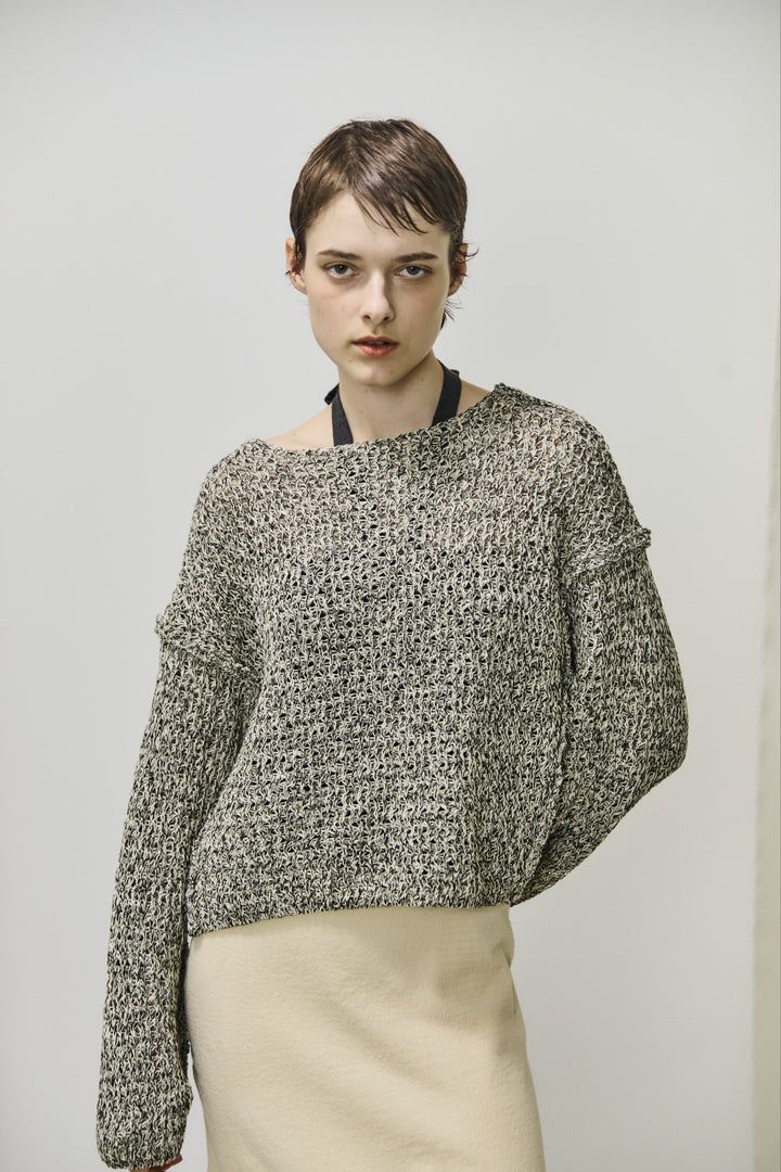 double honeycomb mesh sweater / メッシュニット / ブラック