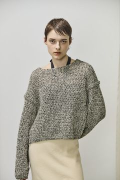 double honeycomb mesh sweater / メッシュニット / ブラック