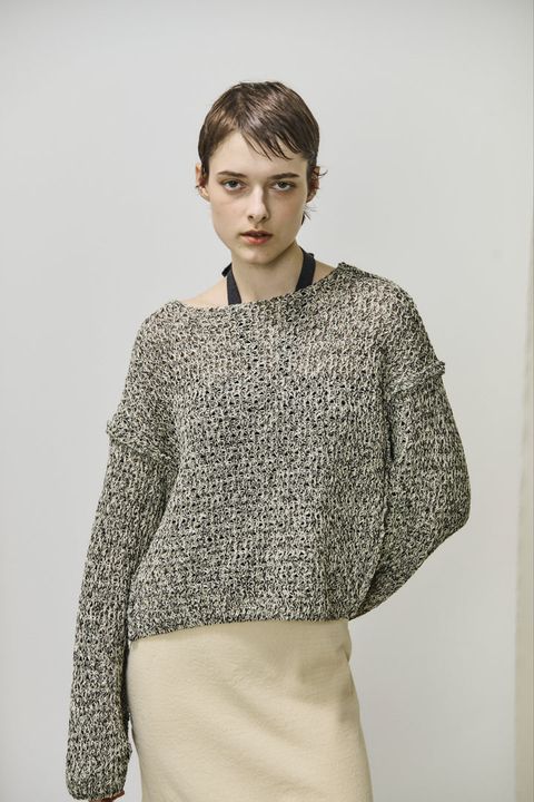 double honeycomb mesh sweater / メッシュニット / ブラック
