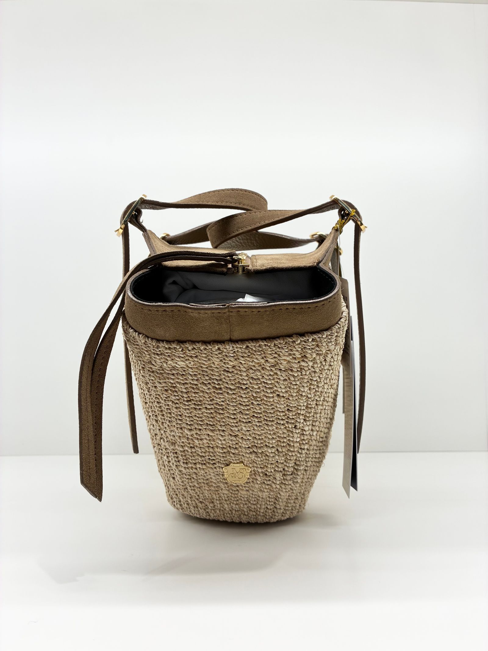 MIRO / スウェードハンドルアバカかごバッグ / ベージュ