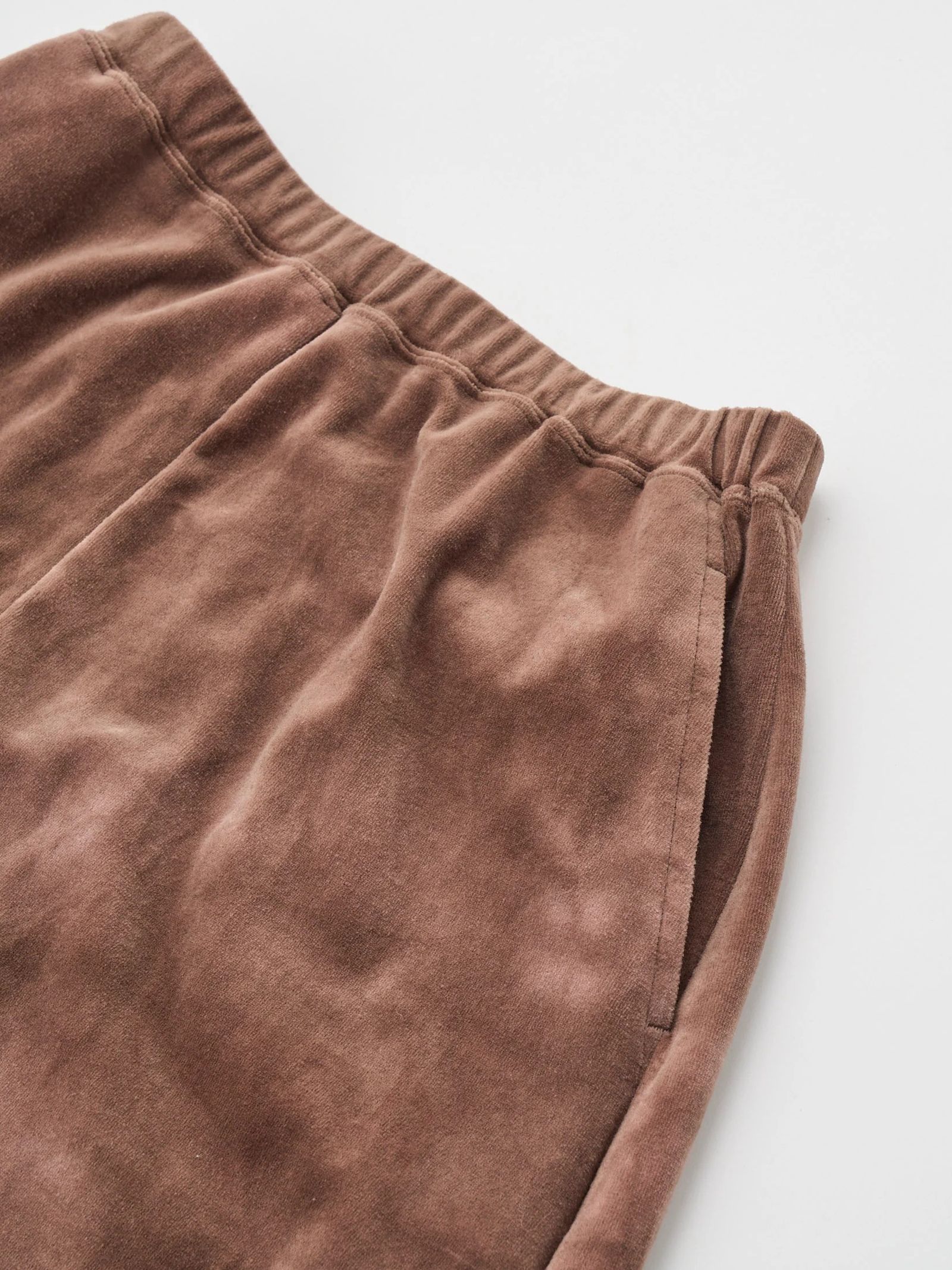 TIE-DYED COTTON VELOUR FLARED SKIRT / ブラウン