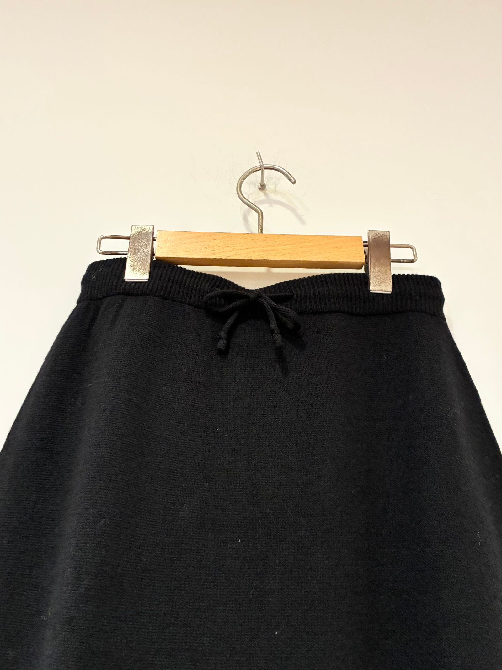 ウールカシミヤ スカート / ニットタイトスカート / ブラック