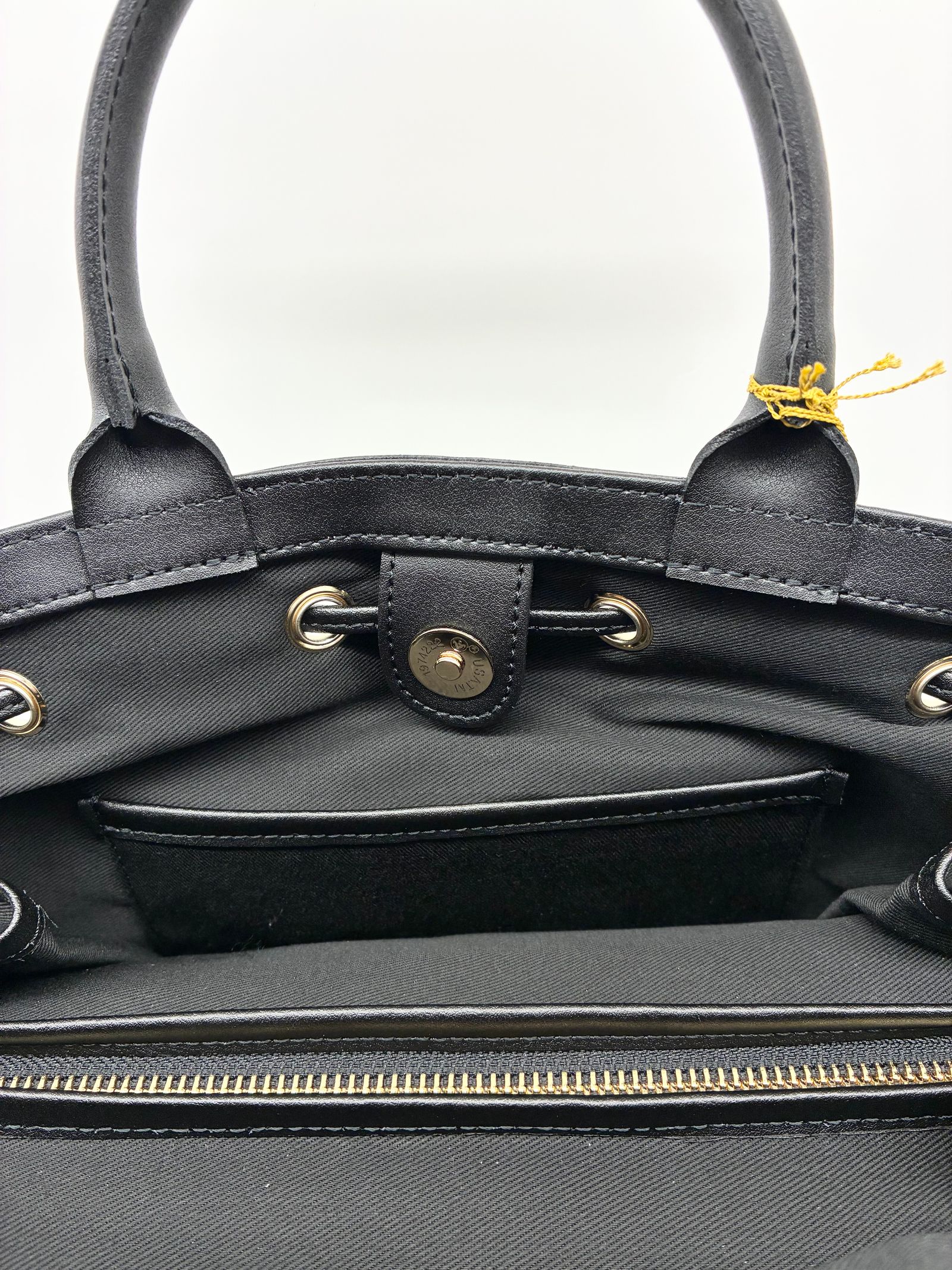 CAMPER / レザーコードキャンバスバッグ / ブラック